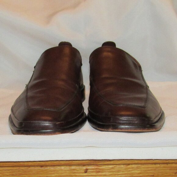 Cole Haan Brown Leather Slip On Loafers Shoes Size 10.5 Apron Toe C08304 EUC - Picture 2 of 11